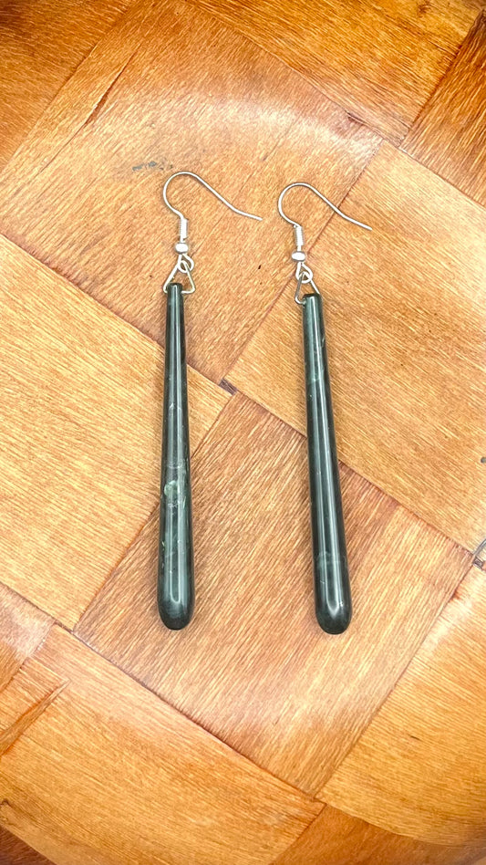 Long Pounamu earrings